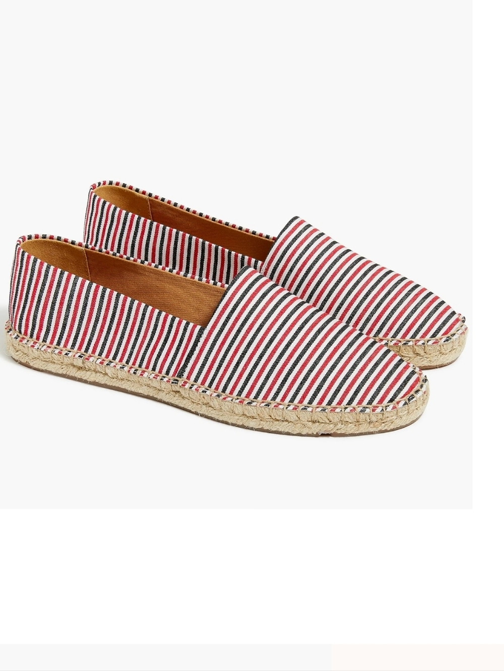J Crew Striped canvas slip-on espadrilles